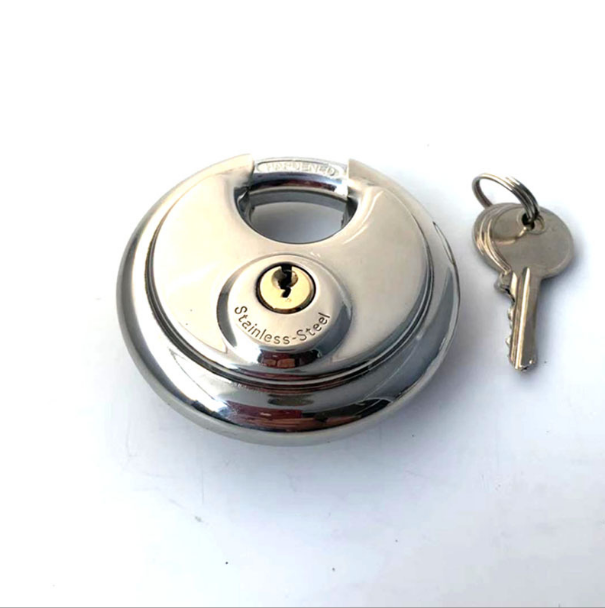 Double Blister 201 304 Stainless Round Shape Heavy Duty Disc Padlock In Stock