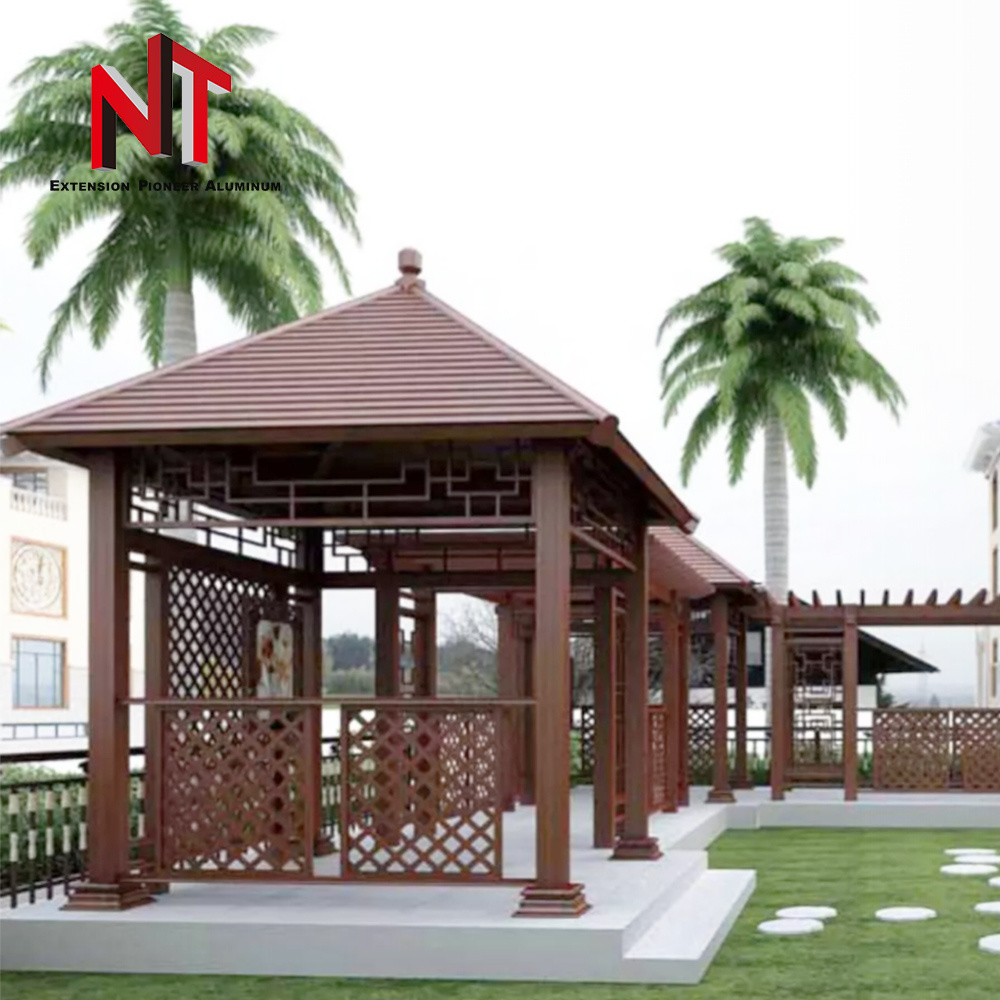 NUOTUO China export manufacturer high quality powder coated aluminium pergola 6063 Pavilion aluminum gazebos