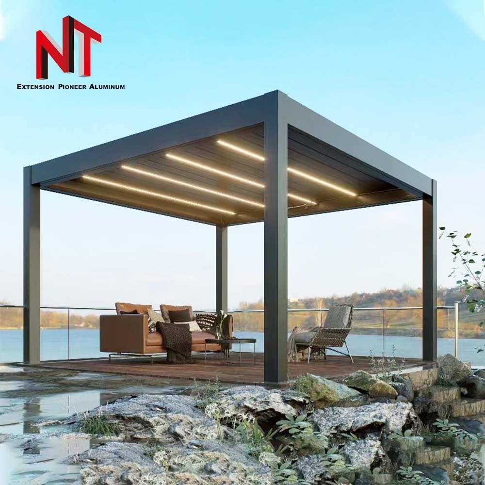 NUOTUO China export factory price high quality customized waterproof aluminium louvered pergola