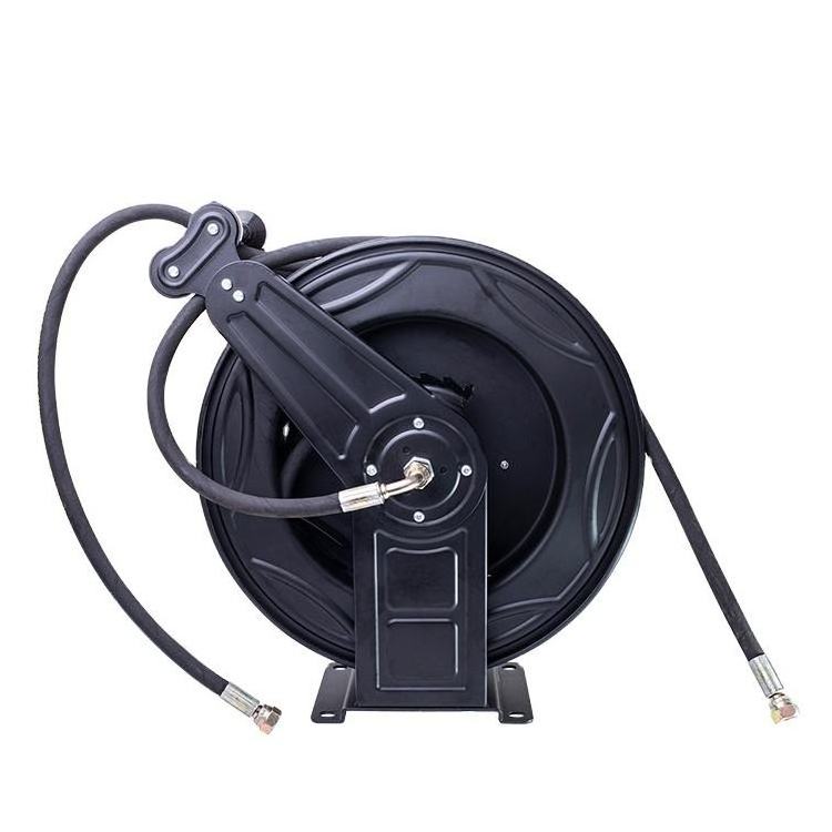 Heavy Duty Wall Mounted Hose Reel Garden Automatic High Pressure Hose Reel Retractable Metal Car Wash Steel Wire Pipes Hose Reel