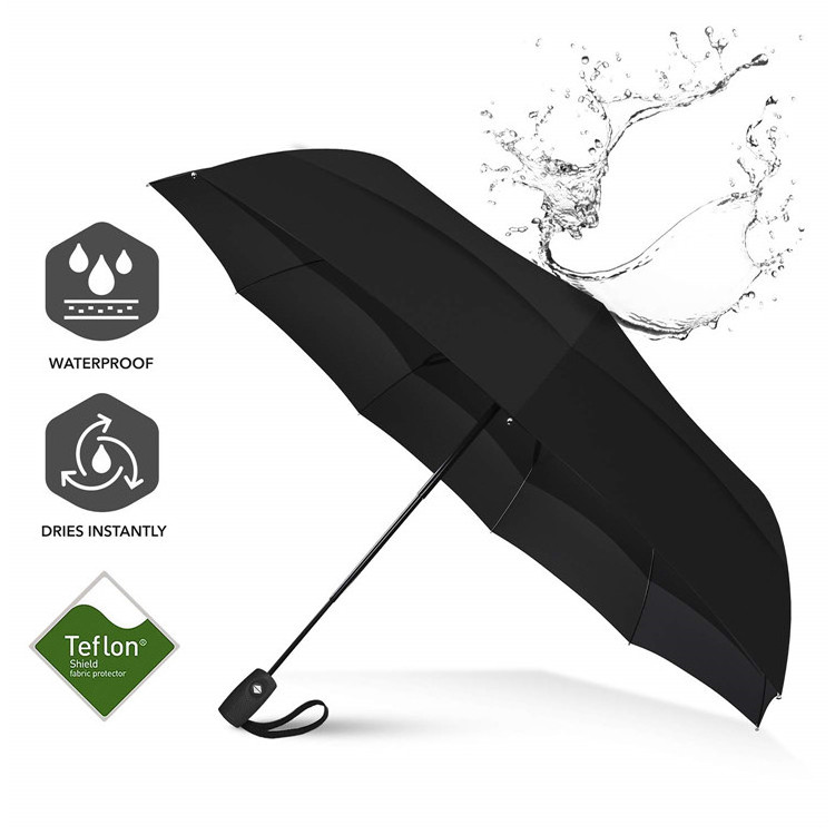 Custom Logo Outdoor Semi Automatic 3 Folding Umbrella With Logo For The Rain Paraplui Sombrillas Paraguas Guarda Chuva Payung