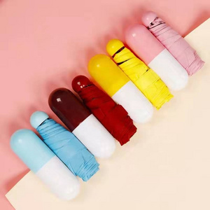 Mini Pocket Windproof Compact Umbrella Small Capsule Bottle White Children Umbrellas Print Umbrella Parapluie For Lady Kids