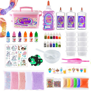 Toys Glitter Soft Foam Crazy Scented Slime Making Kit Color Slime Box Transparent Decorations Activator Glue For Slime