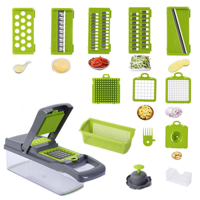 RAYBIN Kitchen tool 12 in 1 multifunctional slicer manual mandoline food Vegetable Chopper Cutter Onion cutter