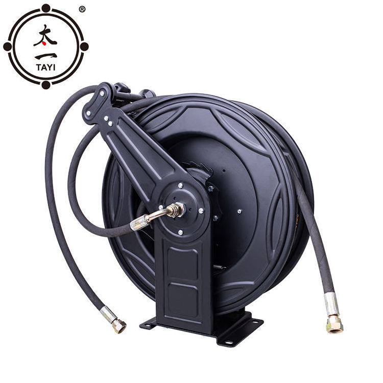 Heavy Duty Wall Mounted Hose Reel Garden Automatic High Pressure Hose Reel Retractable Metal Car Wash Steel Wire Pipes Hose Reel