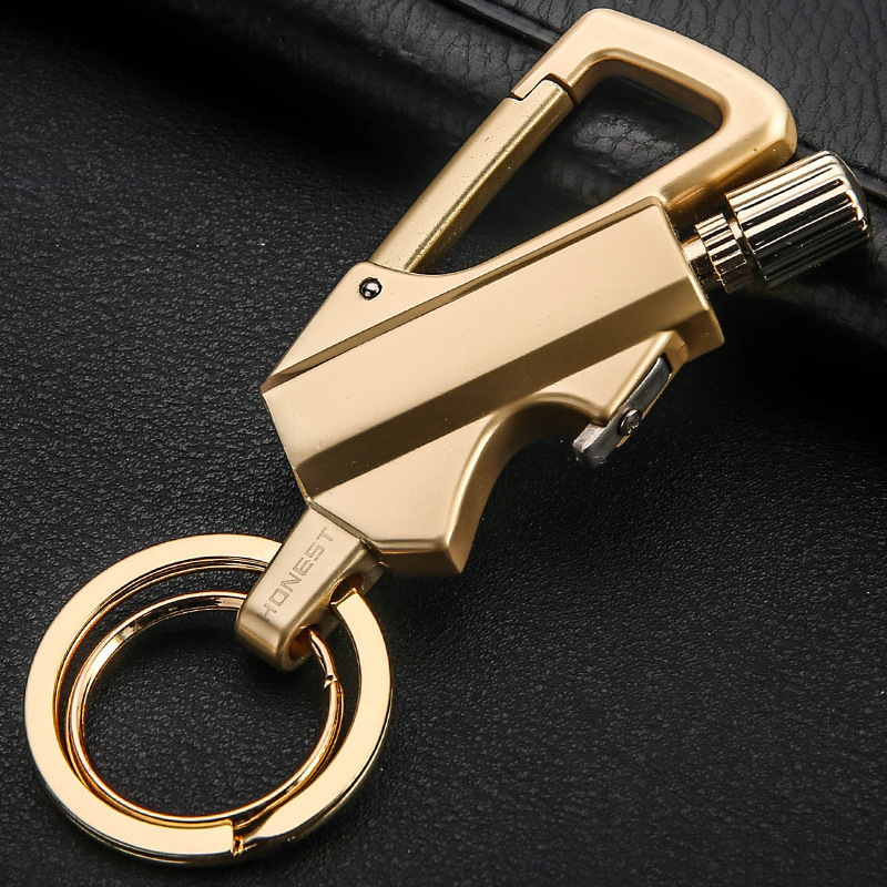 Multi Function Mini Rechargeable Bottle Opener Metal Matchstick Match Oil Lighter Holder Keychain With Lighter Keychain Holder