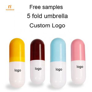 Mini Capsule Shaped Three Design Paraplui Payung Sombrillas Paraguas Plegable Folding Capsule Umbrella With Logo Prints Capsule