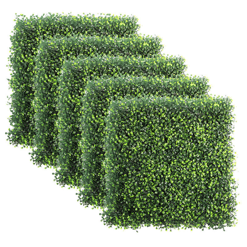 Customized Plastic Faux Topiary Boxwood Grass Mat Panel Artificial Privacy Hedge Plants Green Wall For Vertical Garden