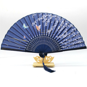 13" Sublimation Japanese Chinese Children Student Gifts Customized Ancient Hand Fan Custom Bamboo Paper Palm Folding Fans