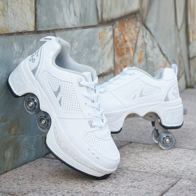 Adjustable Kick Out Wheeled Shoes Zapatos Con Ruedas Kick Roller Skate Shoes With Retractable Wheels Rollers Adult BestSuppliers