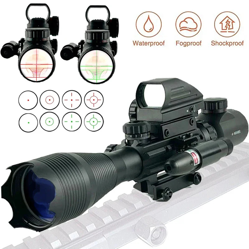 Red Win Black Tactical Scope 1/2 Adjust Zero Lock Red Green Illumination Rynox 1.2-6x24 Sfp Ir Hunting Scope