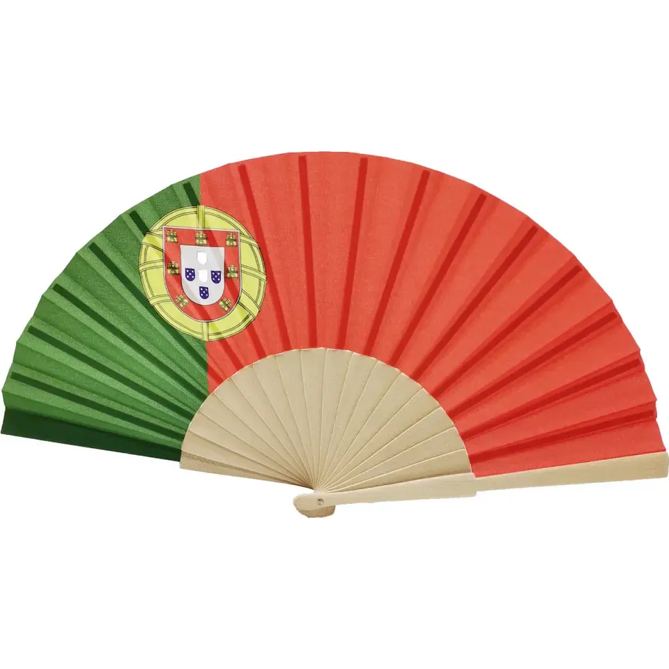 Custom Logo Printing Advertising All Countries Flag Folding Wooden Hand Held Fan for Gift