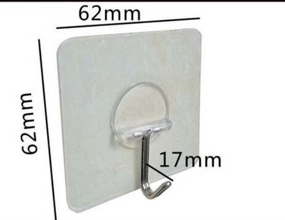 High Quality Strong Adhesive Hook Transparent Stainless Steel Hanging Screw Wall Mounted Hook for Home Kitchen