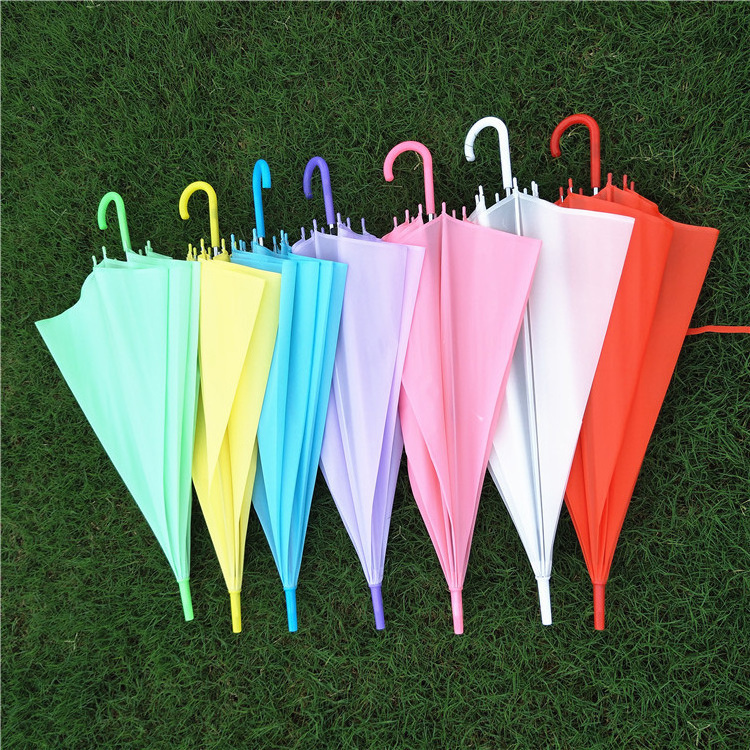 Factory Wholesale Custom Logo Kids Clear  Transparent Straight Umbrella With Multiple Color