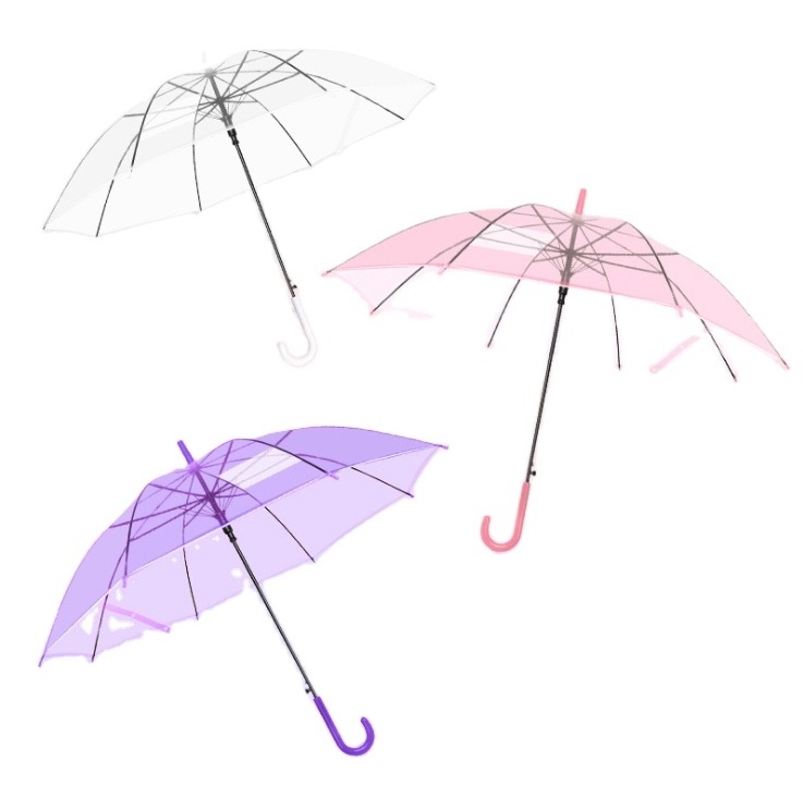 Nuoxin Wholesale Women Men Kids Pink Oem Sun Rain Transparent Paraguas Clear Wedding Umbrellas