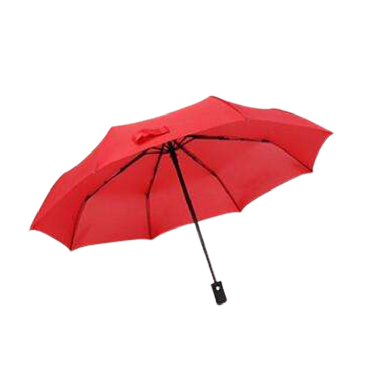 Wholesale Custom Three Folding 190T Pongee Fabric Rain Umbrellas Automatic With Logo