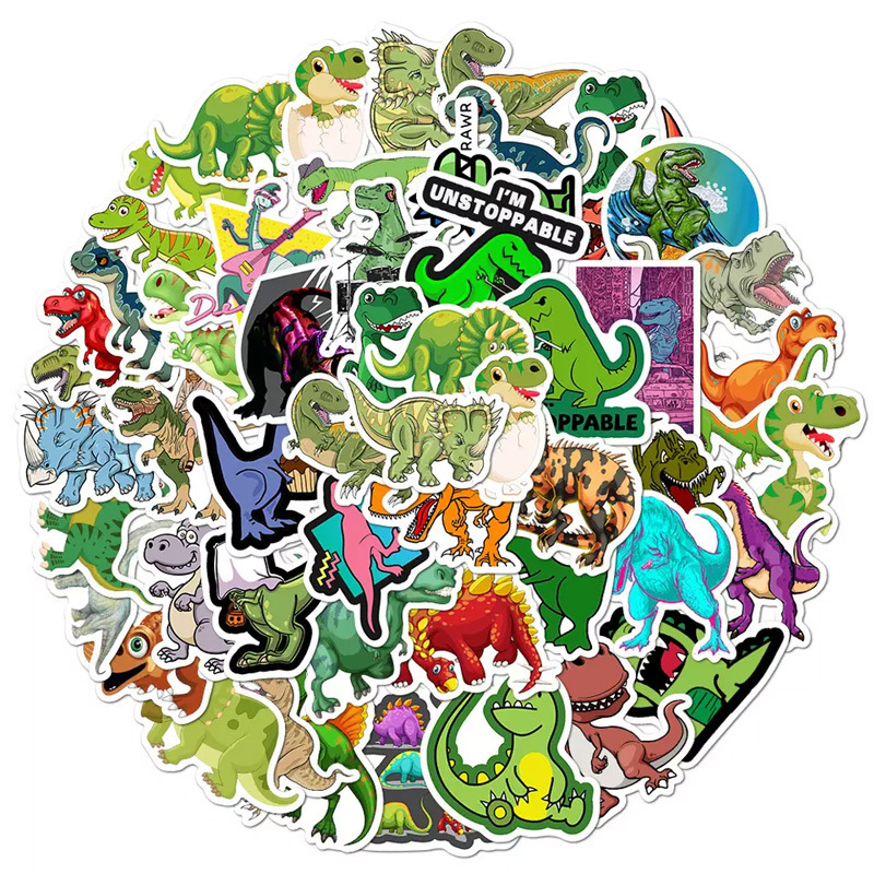 Factory Wholesale Cheap Cute Cartoon Dinosaur Graph 3d Wall Animal Stickers Laptop Home Decor With New Style