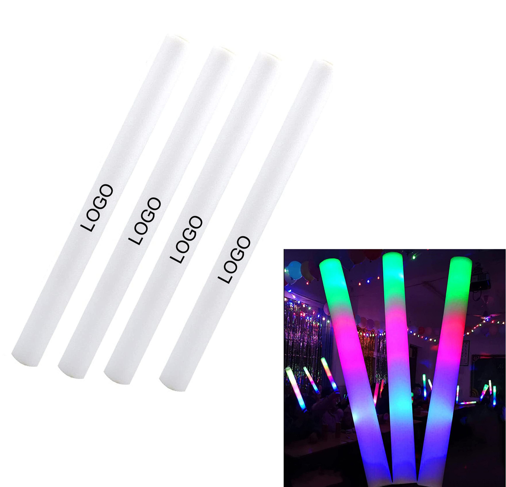 NUOXIN Supply Custom Colorful 3 Model Flashing Change Foam Led Glow Sticks Light Sticks For Party Wedding