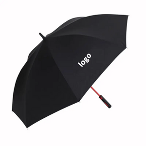 Custom Logo Automatic Fashion Colorful Long Straight Black Rubber Rain Golf Umbrella for Gift