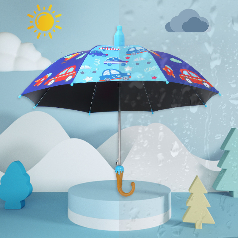 Manufacturer Cute Cartoon Kids Cartoon Children's Animal Printing Rain UV Umbrella with Anti-drip Plastic Cover Umbrella