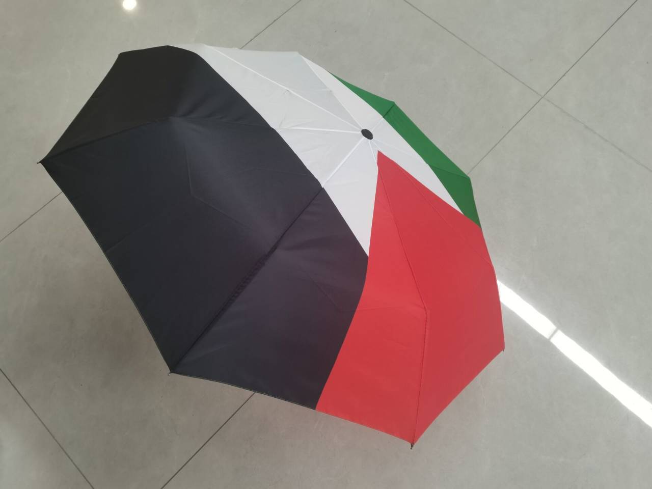 Factory Supply Portable 190T Pongee Fabric Rain Folding Palestine Flag Umbrella with Logo Printing