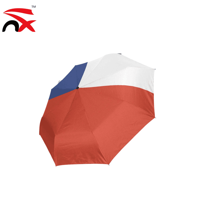 Nuoxin Custom All Countries National Flag Umbrella Chile Silk Printing Folding Umbrella Auto Open Pongee Umbrellas Parasol