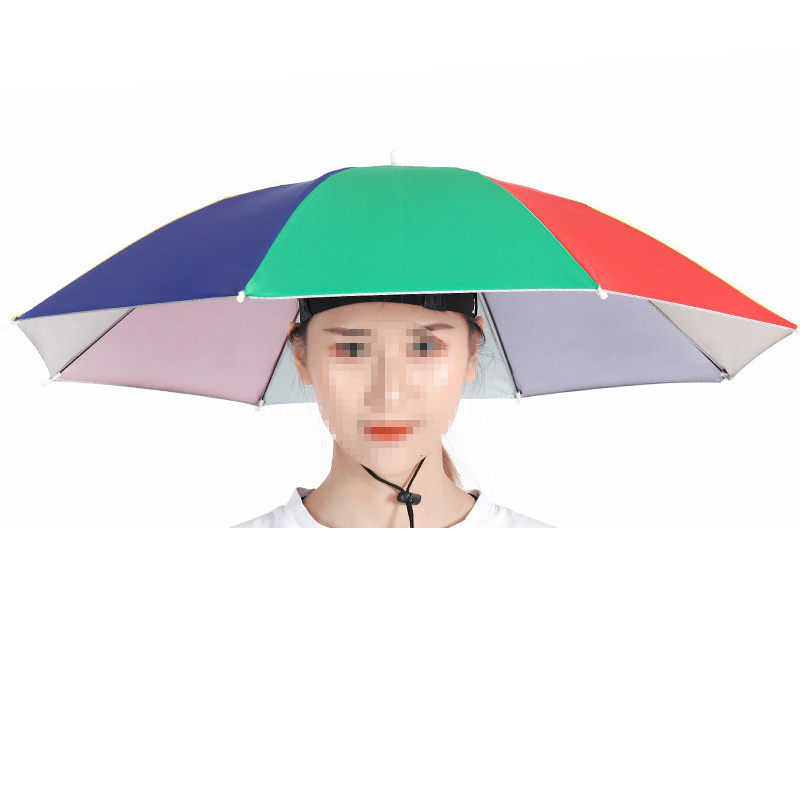 Nuoxin National Small Mini Women Child Adults Hard Rainbow Protection Cap Umbrellas Hat Sun Umbrellas for the Head