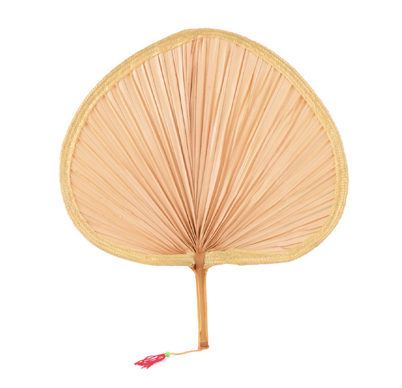 Nuoxin New Hand Woven Portable Cattail Hand Fans Wholesale Natural Handheld Fans Bamboo