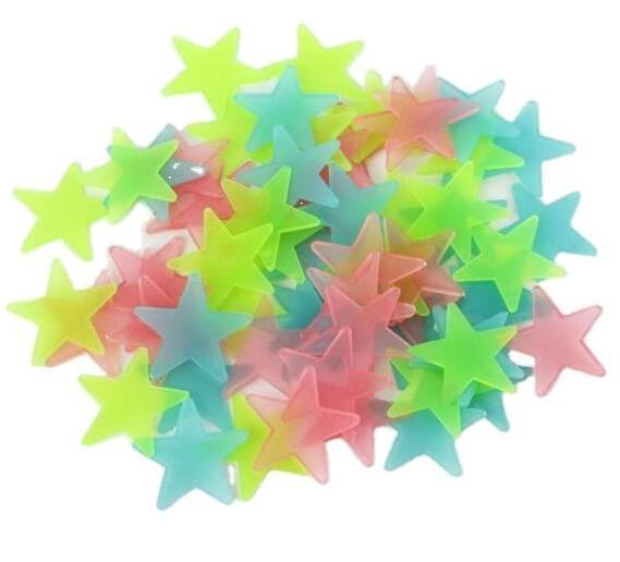 Color Kids Wall Stickers Glow Luminous Star Stickers 3D in the Dark Stars for Ceiling Advertising