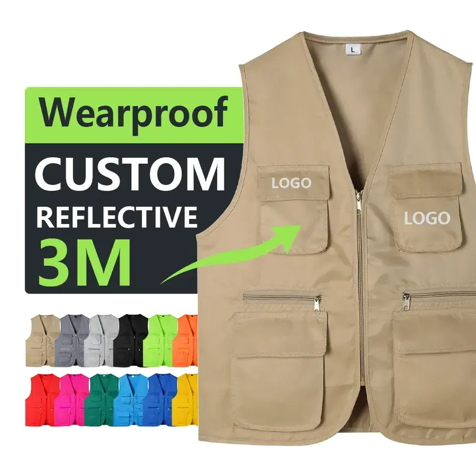 High Quality Men's Work Golf Vest Outdoor fishing Climb Hiking Multi Pockets tactical outdoor vest