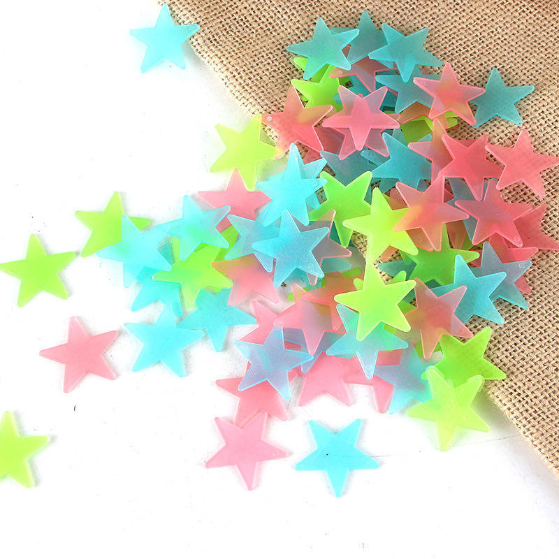 Color Kids Wall Stickers Glow Luminous Star Stickers 3D in the Dark Stars for Ceiling Advertising