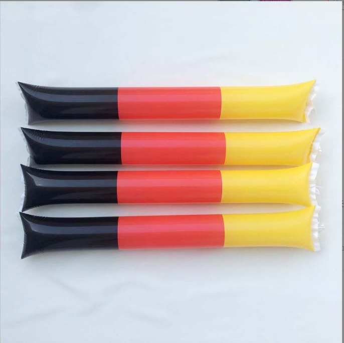 Factory Custom 10*60cm PE Cheering Props Personalize Inflatable Thunder Stick with Logo Printing