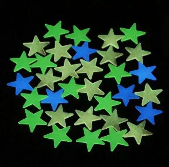 Factory Wholesale Luminous Wall Stickers 3D Stars Glowing Fluorescent Wall Sticker for Decoration