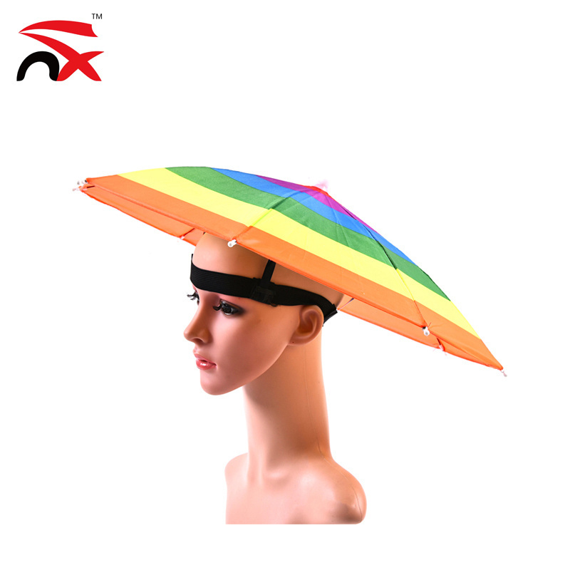 Custom Promotion Fan Gift Mini Sun Rain Hat Head Umbrella