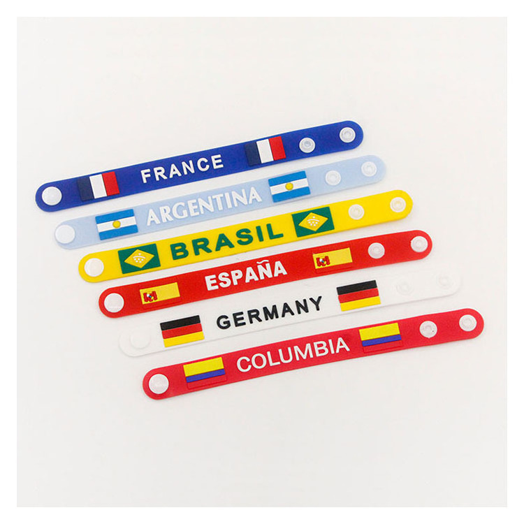 Wholesale Machine Custom Silicone Wristband for silicone bracelet en Bracelets Country Flag For Promotion And Sport Event