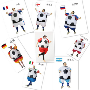 Promotional custom countries flag design football fan inflatable bell suit soccer fan costume