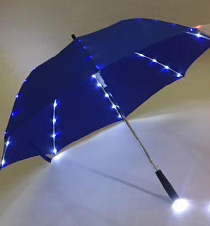 Hot sale 2021  led umbrella logo transparent led light up transparent umbrella's flashlight umbrella in stock