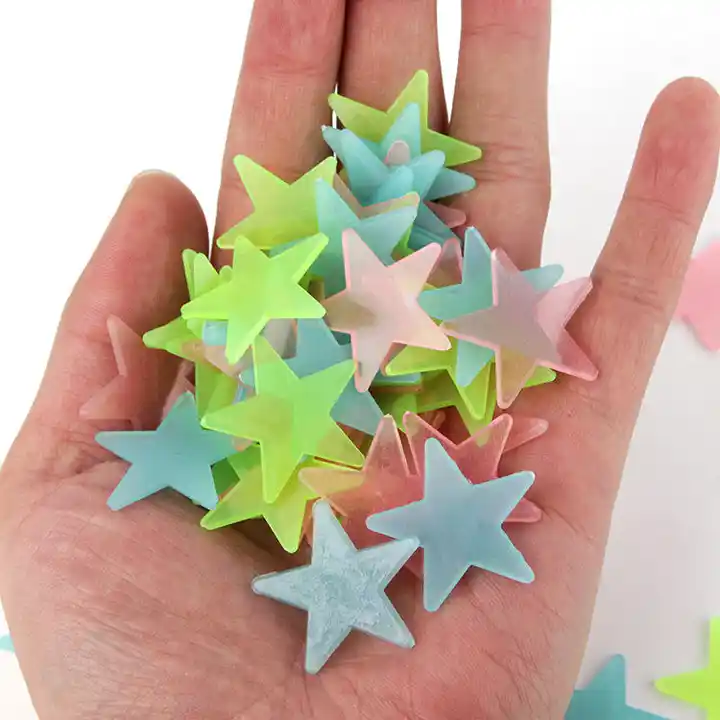 Factory Wholesale Luminous Wall Stickers 3D Stars Glowing Fluorescent Wall Sticker for Decoration