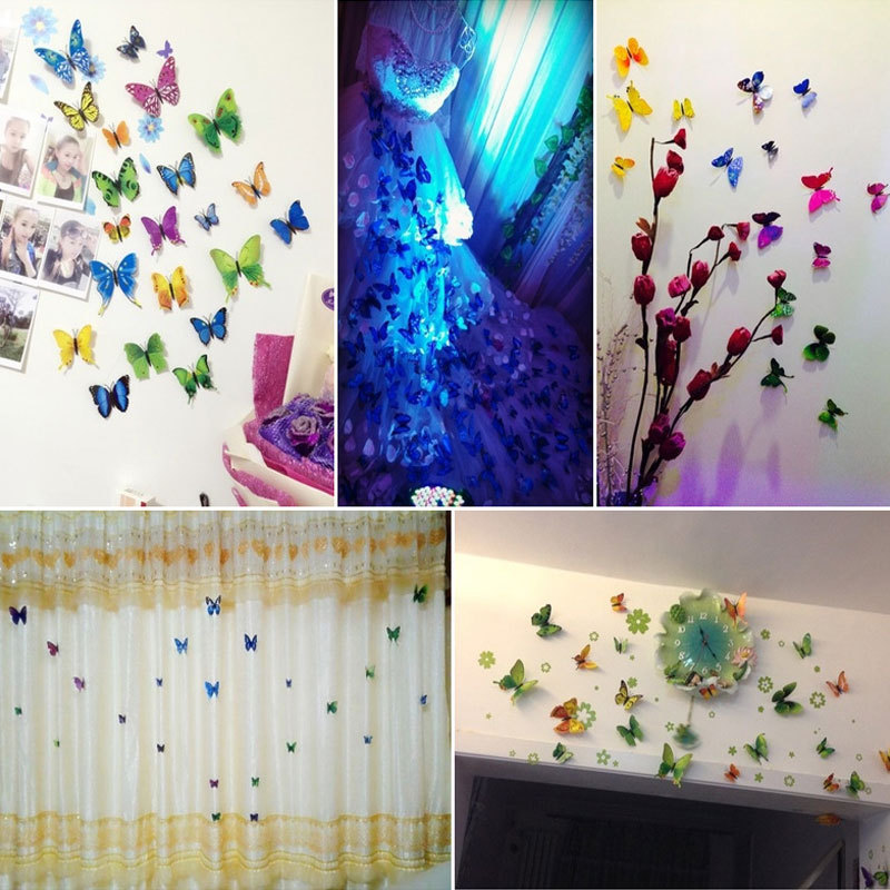 Popular Cheap Price Pvc 3d Simulation Butterfly Wall Wallpaper Stickers Home Decor Self-Adhesive