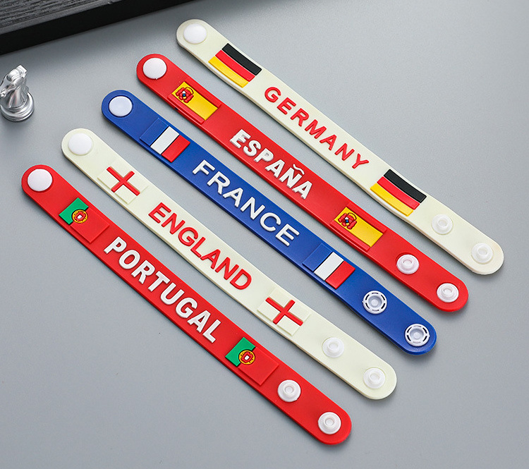 Wholesale Machine Custom Silicone Wristband for silicone bracelet en Bracelets Country Flag For Promotion And Sport Event