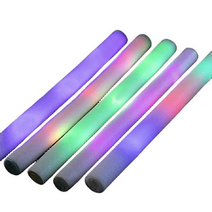 Custom 48cm Led 3 Modes Colorful Flashing Luminous Foam Glow Light Sticks Rechargeable With Logo Printing