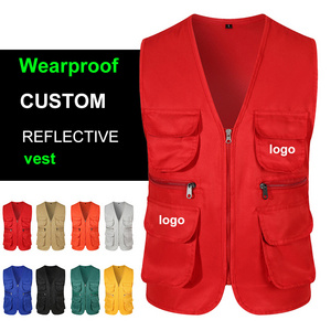 Wholesale custom  logo print Cheap  Sleeveless fisherman utility Vest Waistcoat chaleco for men