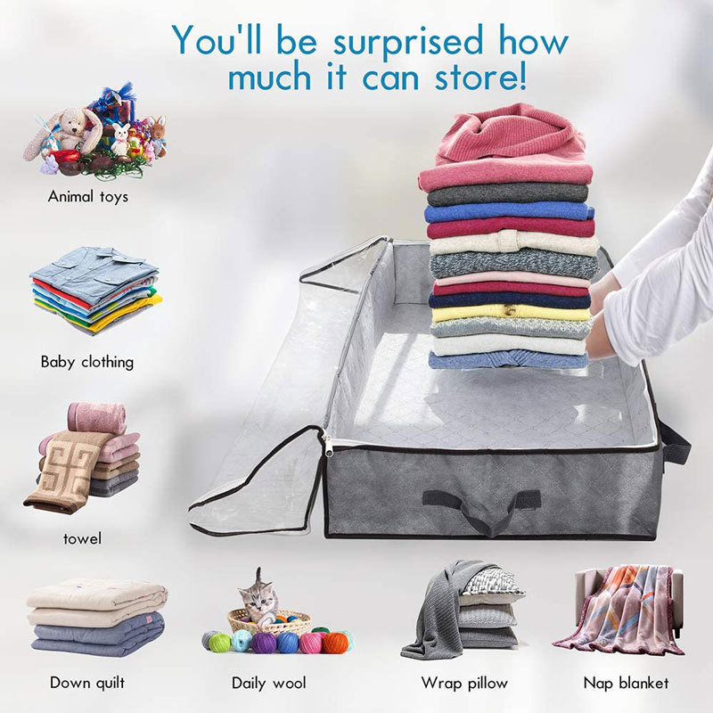 Bedroom Containers Organizer Large Capacity Under Bed Clothes Blanket Multipurpose Storage Bags with Zipper