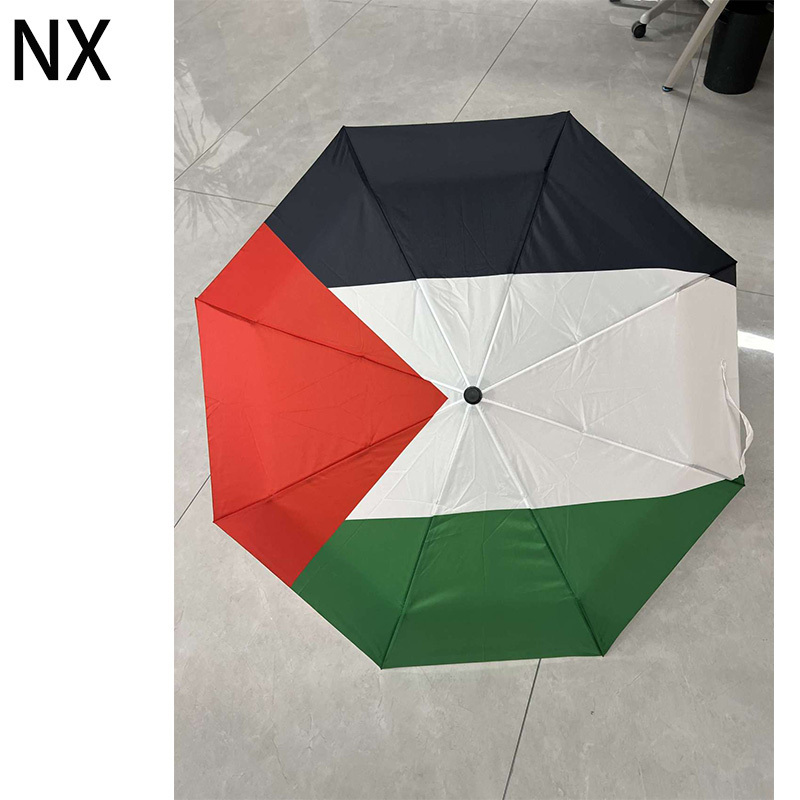 Wholesale Red Black White Green Color Automatic Function 190T Attack Cloth Palestinian Flag Umbrella For Outdoor