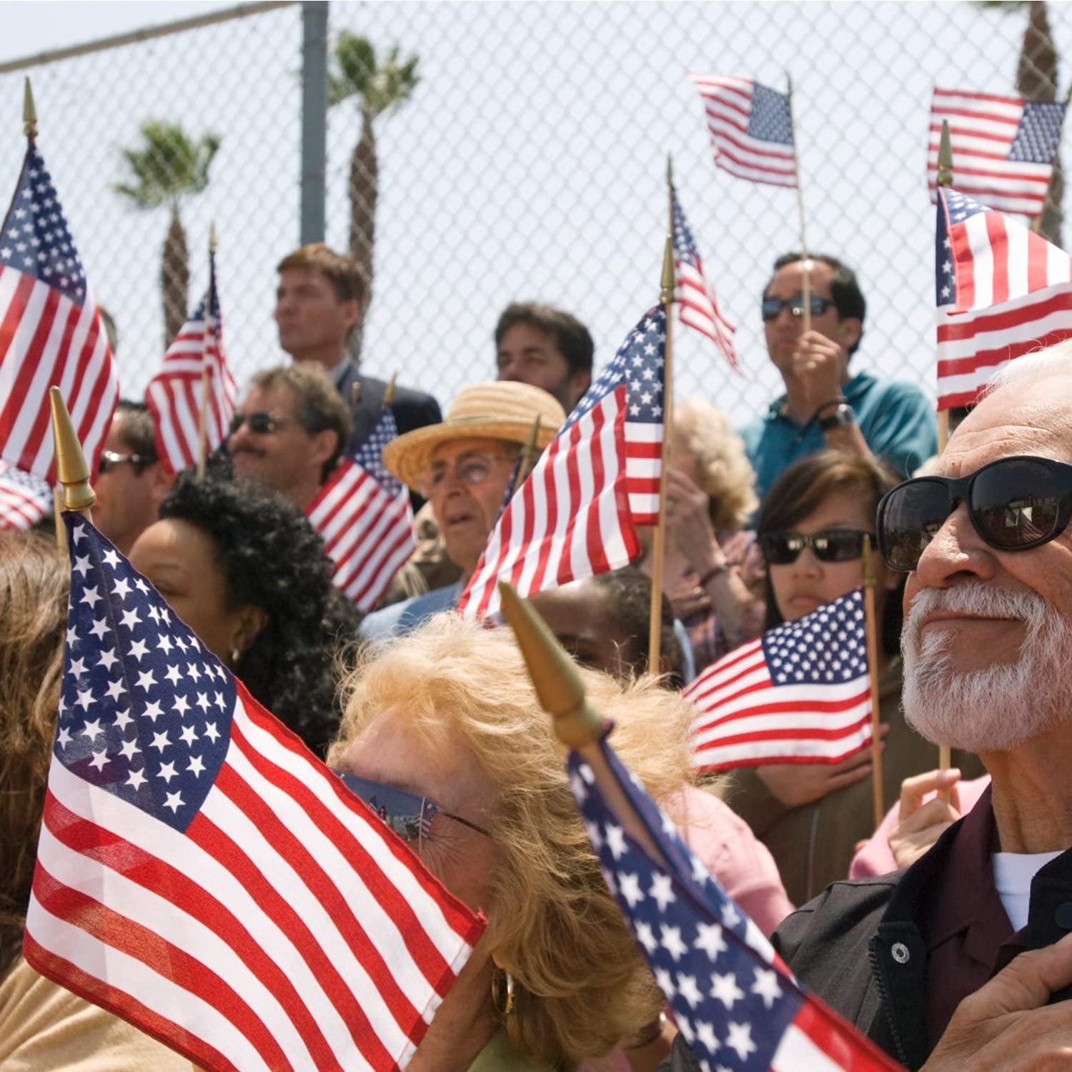 Wooden Stick Flag - July 4th Decoration, Veteran Party, Grave Marker HandHeld American Flag