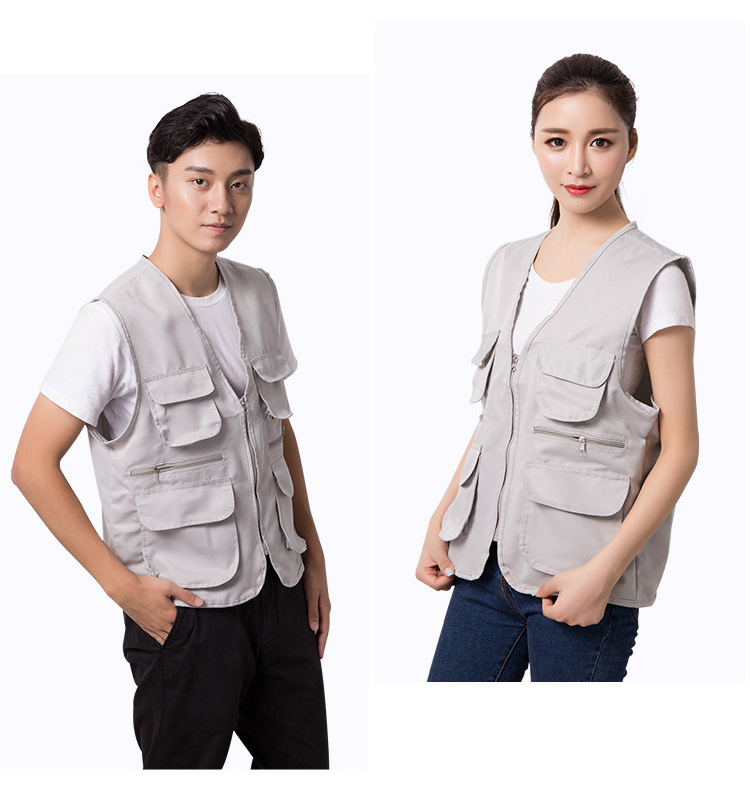 Wholesale custom  logo print Cheap  Sleeveless fisherman utility Vest Waistcoat chaleco for men