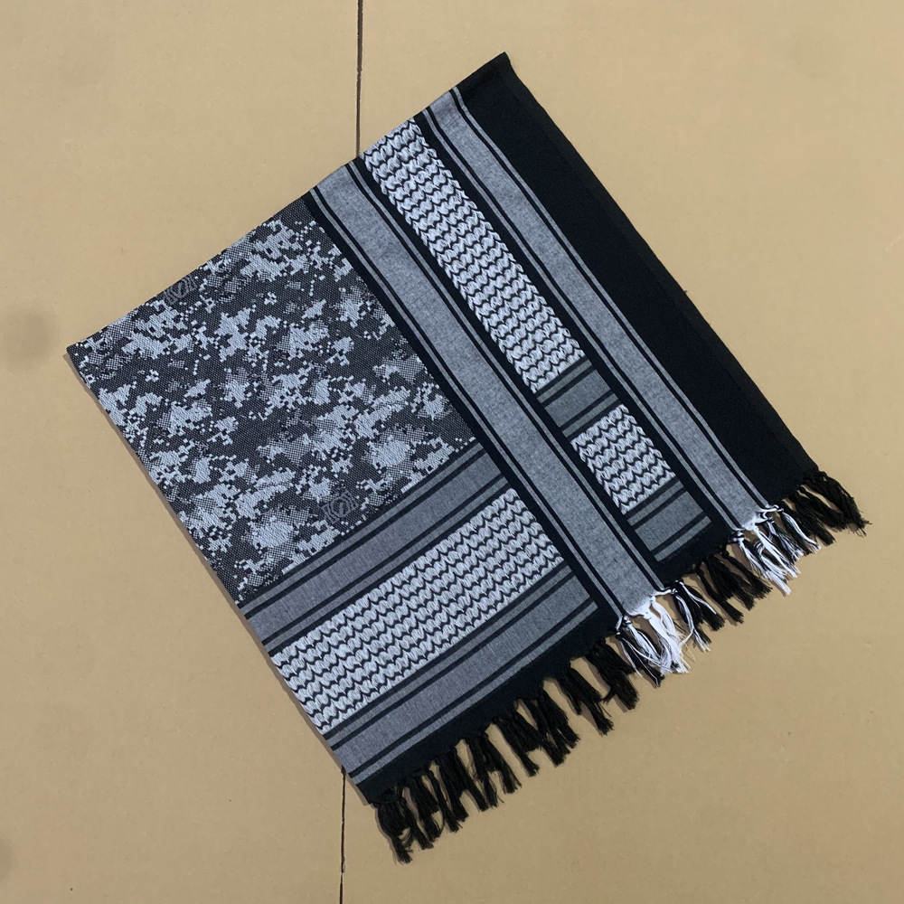 New Custom Printed Palestinian Men's Outdoor Saudi Shemagh Hijab Arab Koffiya Keffiyeh Cotton Kuffiyeh Palestine Scarf for Men