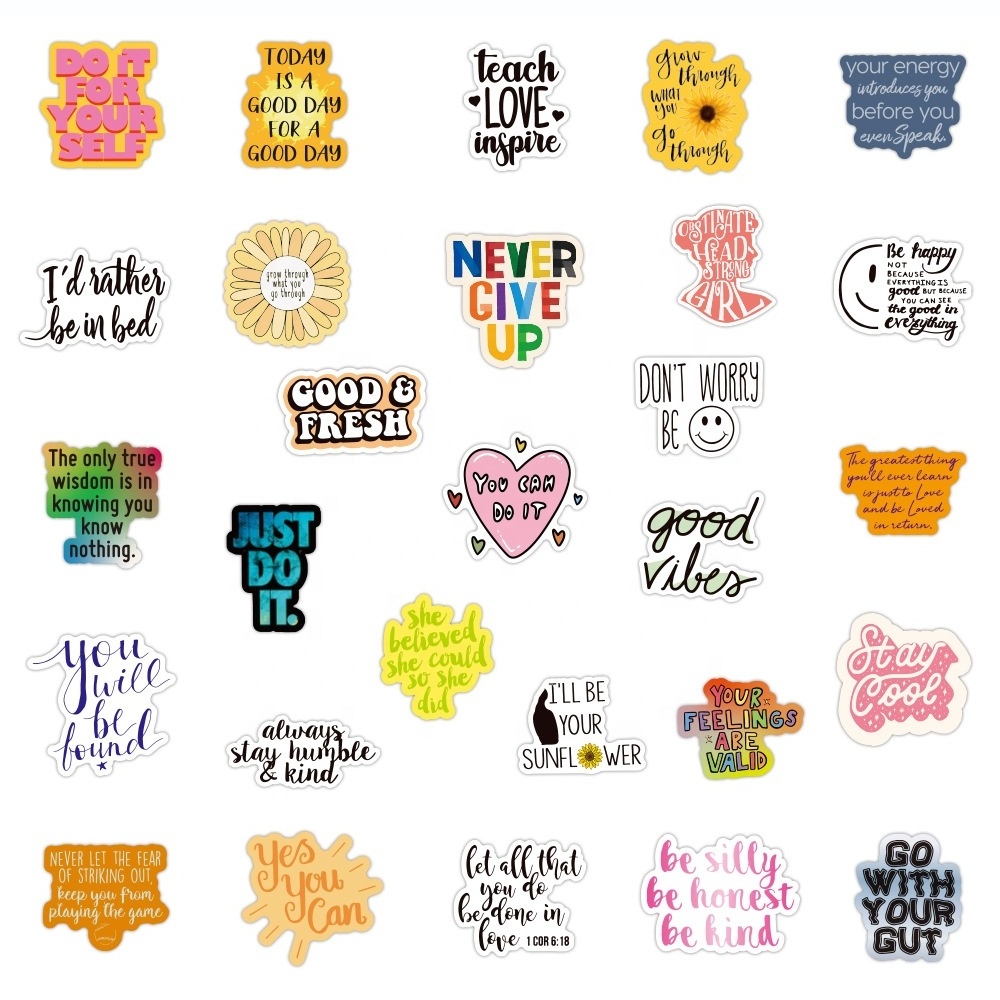 Wholesale 100pcs Inspirational Quote Aesthetic Motivational Laptop Scrapbooking Paper Stickers for Decal