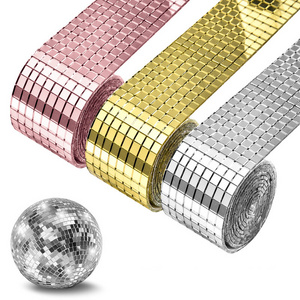 1464 Piece 5 x 5 mm Disco Tiles Square Mosaic Mirror Tiles Self Adhesive for DIY Disco Ball Card Making and Art Collage