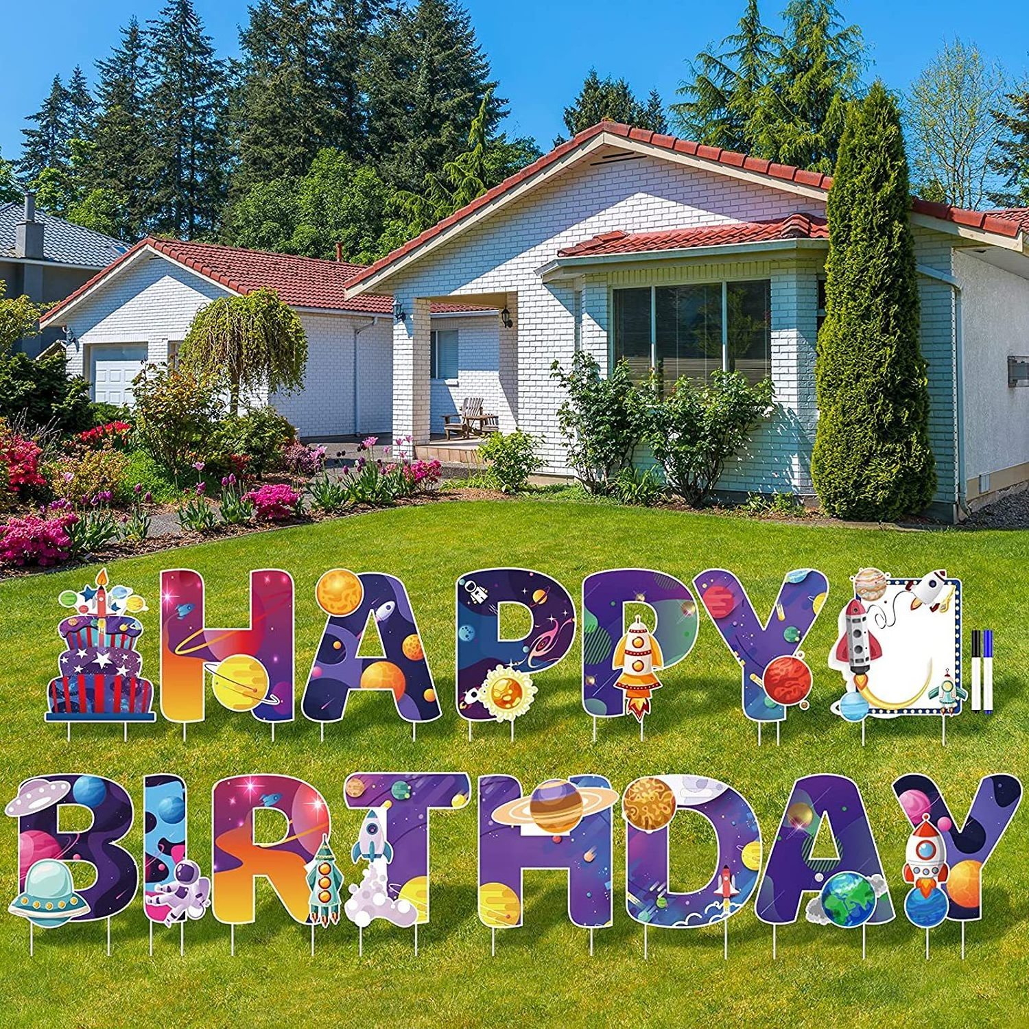 OEM Logo Printing birthday Yard Signs Plastic Sheets Pvc Foam Board Custom Yard Signs Happy Birthday Letters